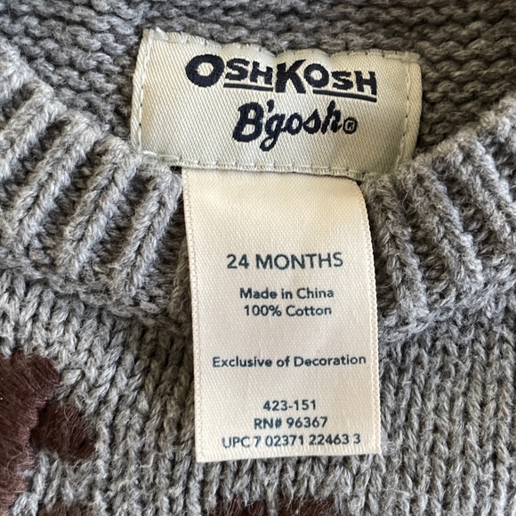 OshKosh B’Gosh cotton deer/buck sweater 24 mo - Picture 2 of 4